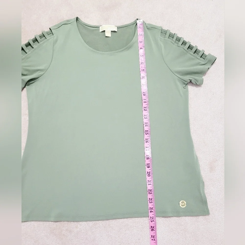 Michael Michael Kors Womens Top Size Large Olive Green Ladder-Cut Sleeve Detail - Picture 8 of 11